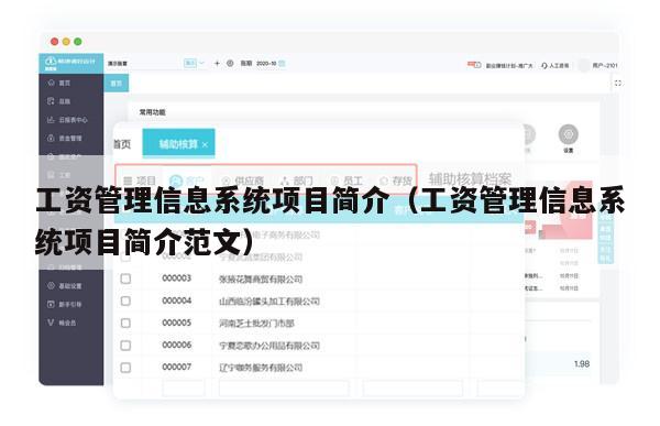 工资管理信息系统项目简介（工资管理信息系统项目简介范文）