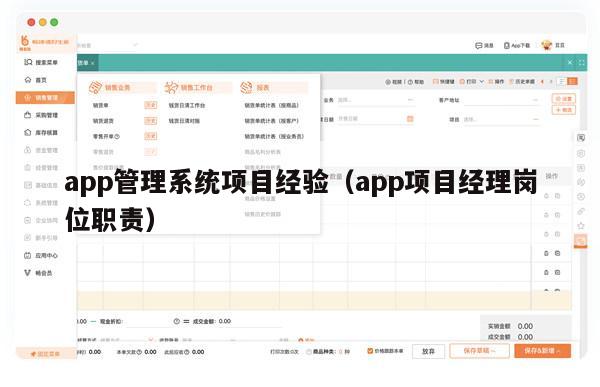 app管理系统项目经验（app项目经理岗位职责）