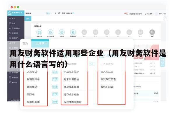 用友财务软件适用哪些企业（用友财务软件是用什么语言写的）