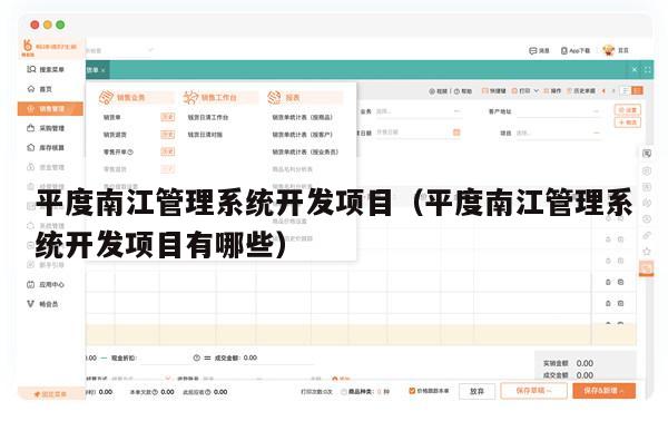 平度南江管理系统开发项目（平度南江管理系统开发项目有哪些）