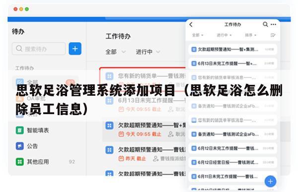 思软足浴管理系统添加项目（思软足浴怎么删除员工信息）