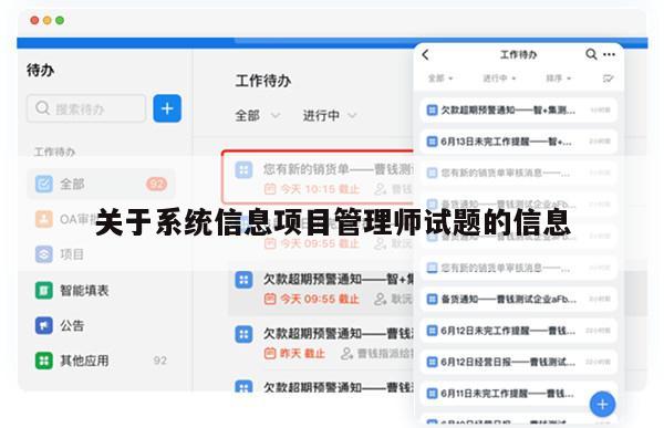 关于系统信息项目管理师试题的信息