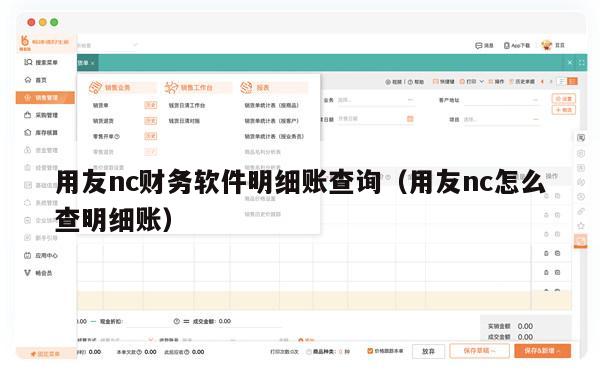 用友nc财务软件明细账查询（用友nc怎么查明细账）